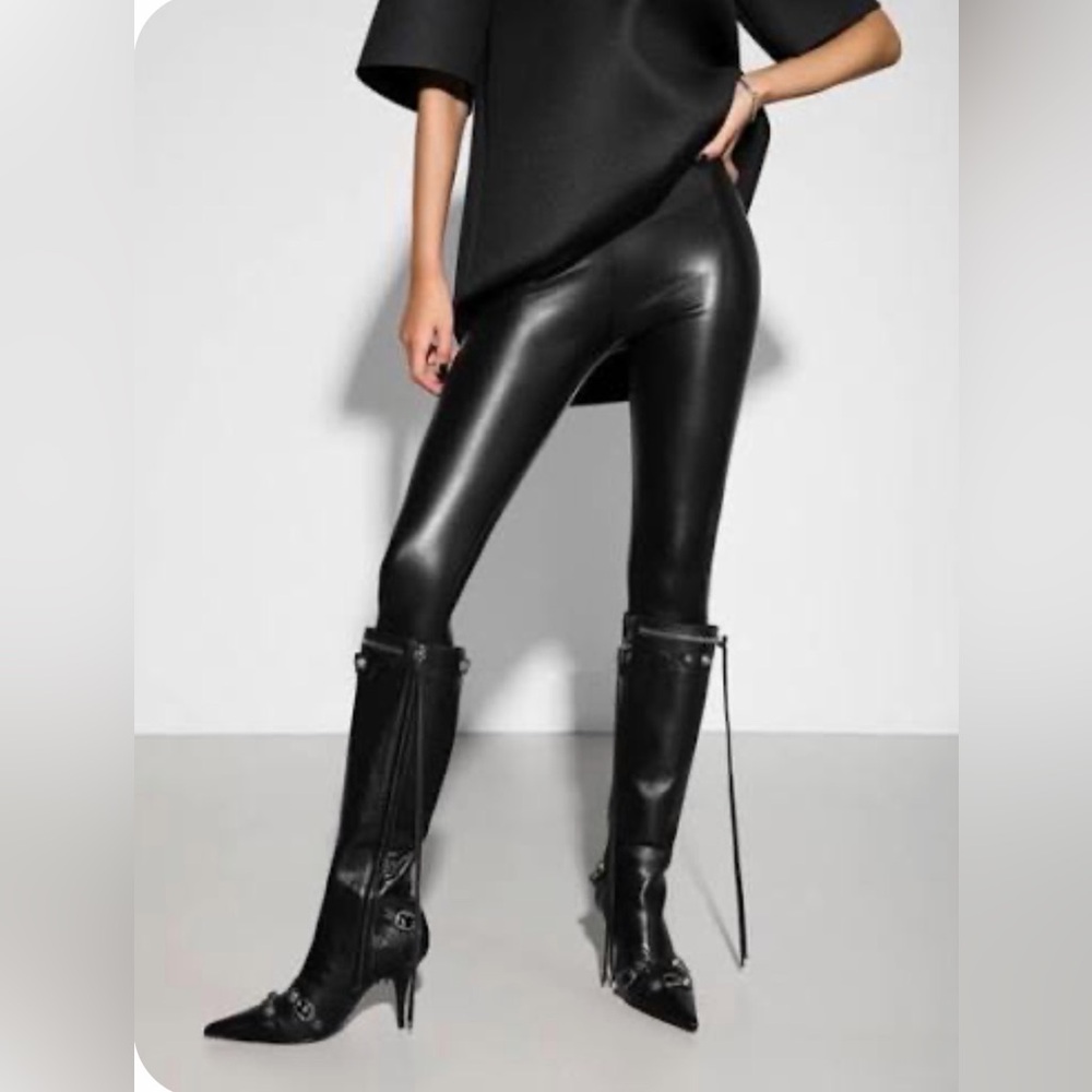 Venti 6 Premium Black leather look Leggings